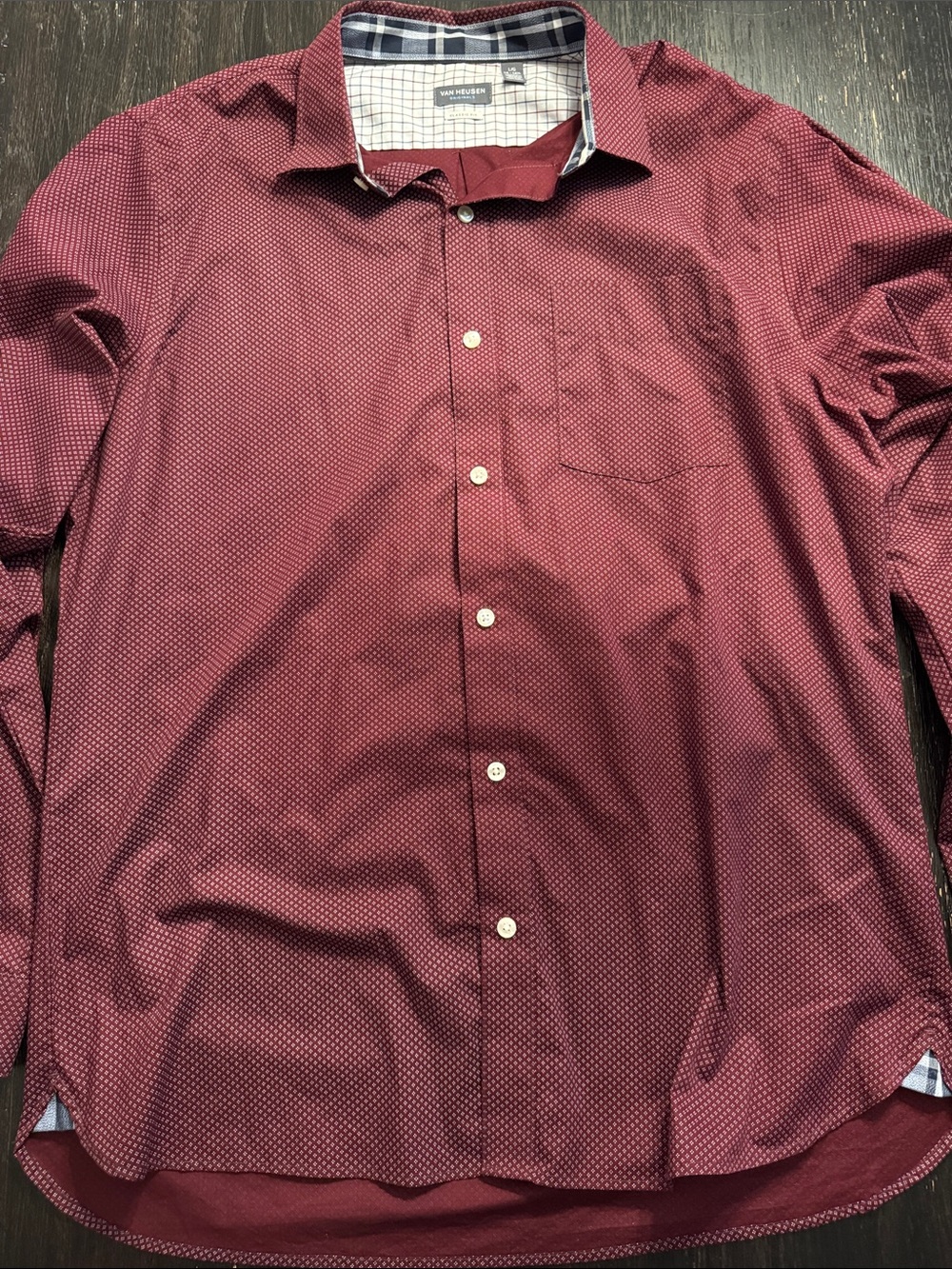 Van Heusen Men's Maroon Microdot Button-Down Shirt